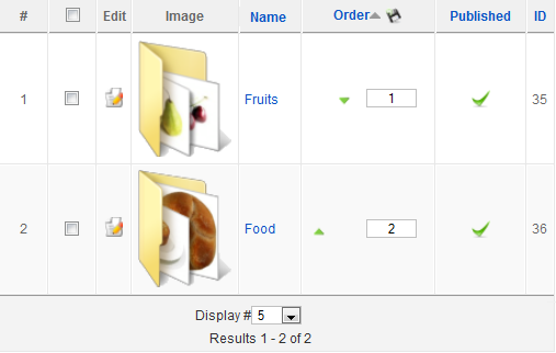 Categories Columns