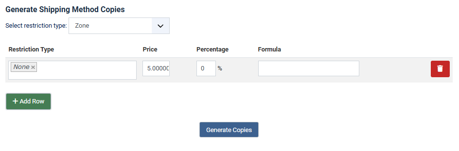 Generate Shipping Methods Copies