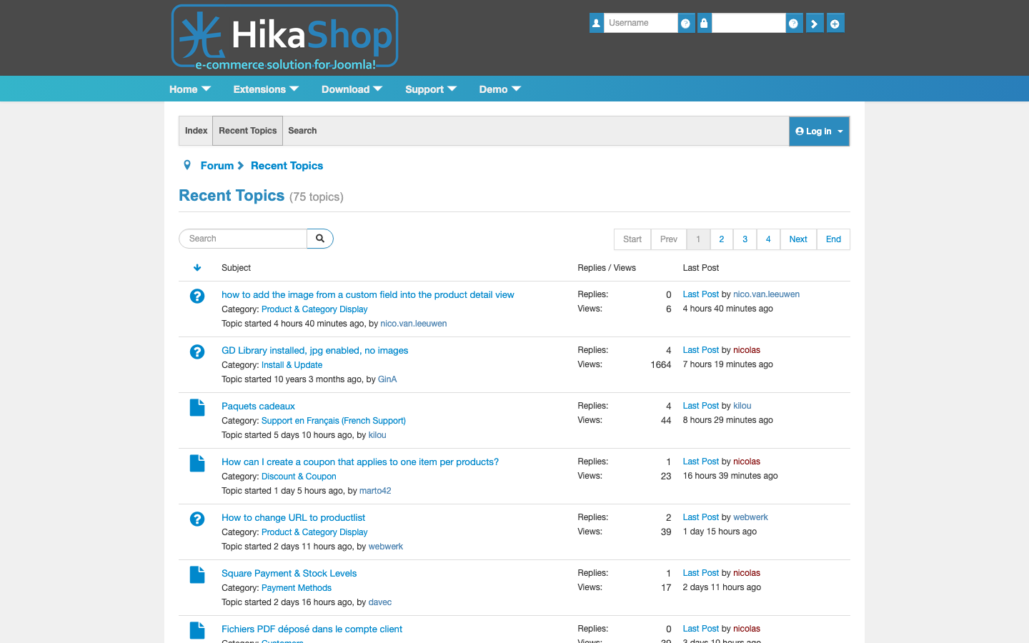 The old hikashop.com forum