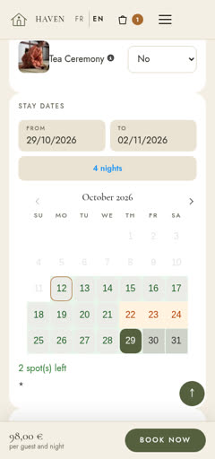 Haven template - Room page (phone)
