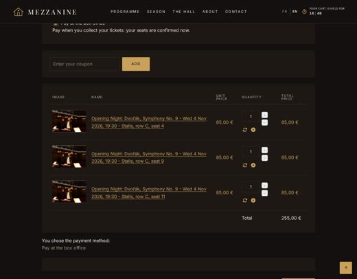 Mezzanine template - Cart and checkout
