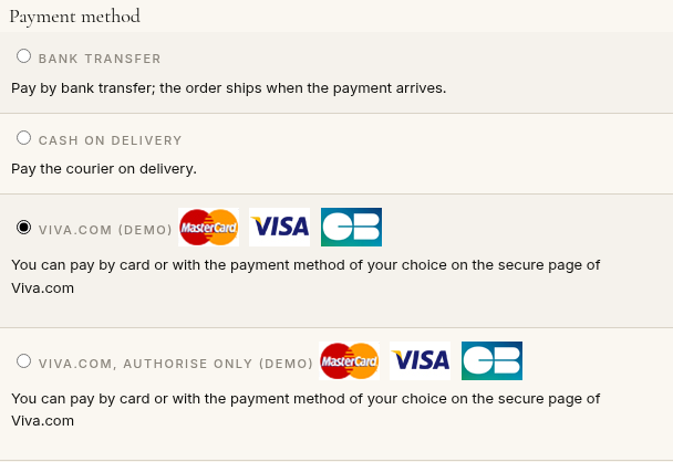 The Viva.com payment method at the HikaShop checkout