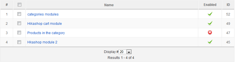 Content modules Columns
