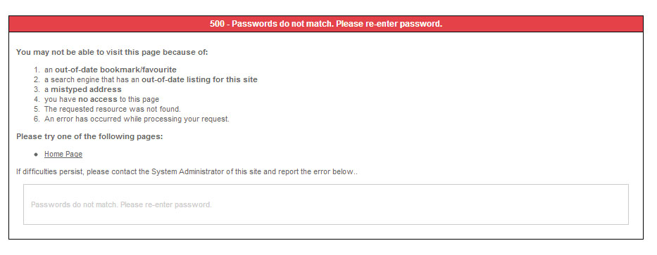 Hikashop 500 Error On Password Mismatch Hikashop